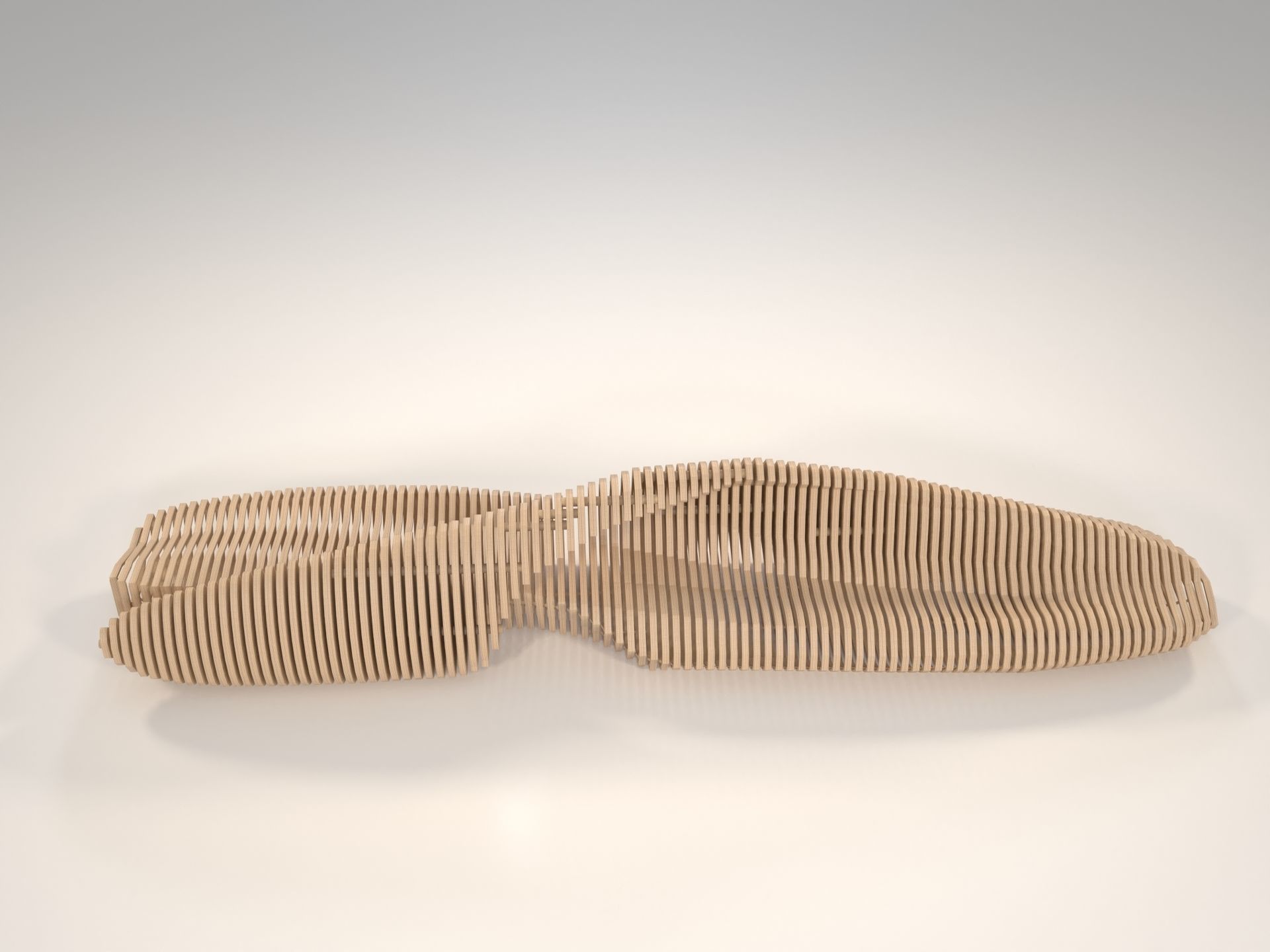 Parametric Bench  Snake Vertebrae 3D model_9