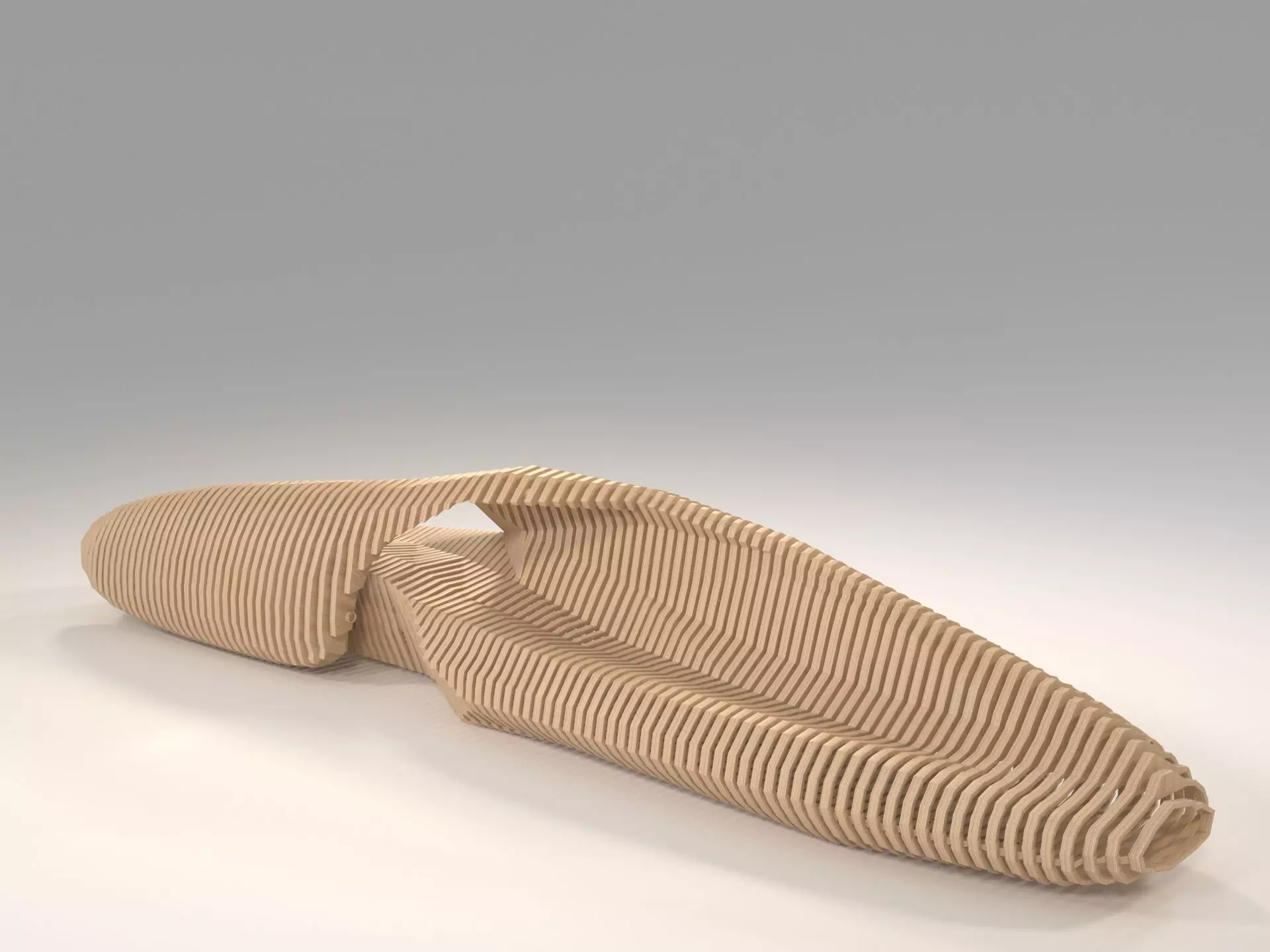 Parametric Bench  Snake Vertebrae 3D model_0