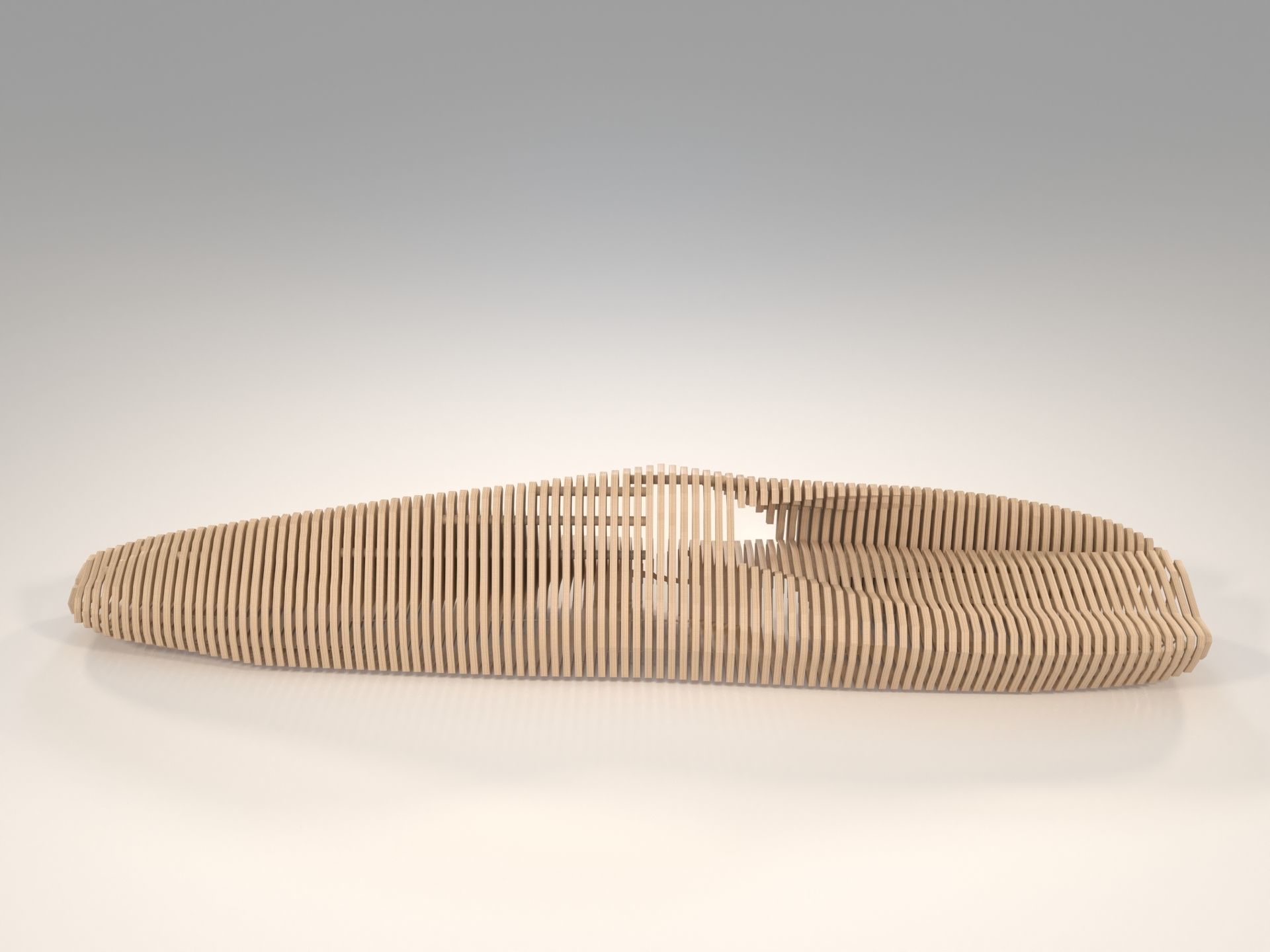Parametric Bench  Snake Vertebrae 3D model_10