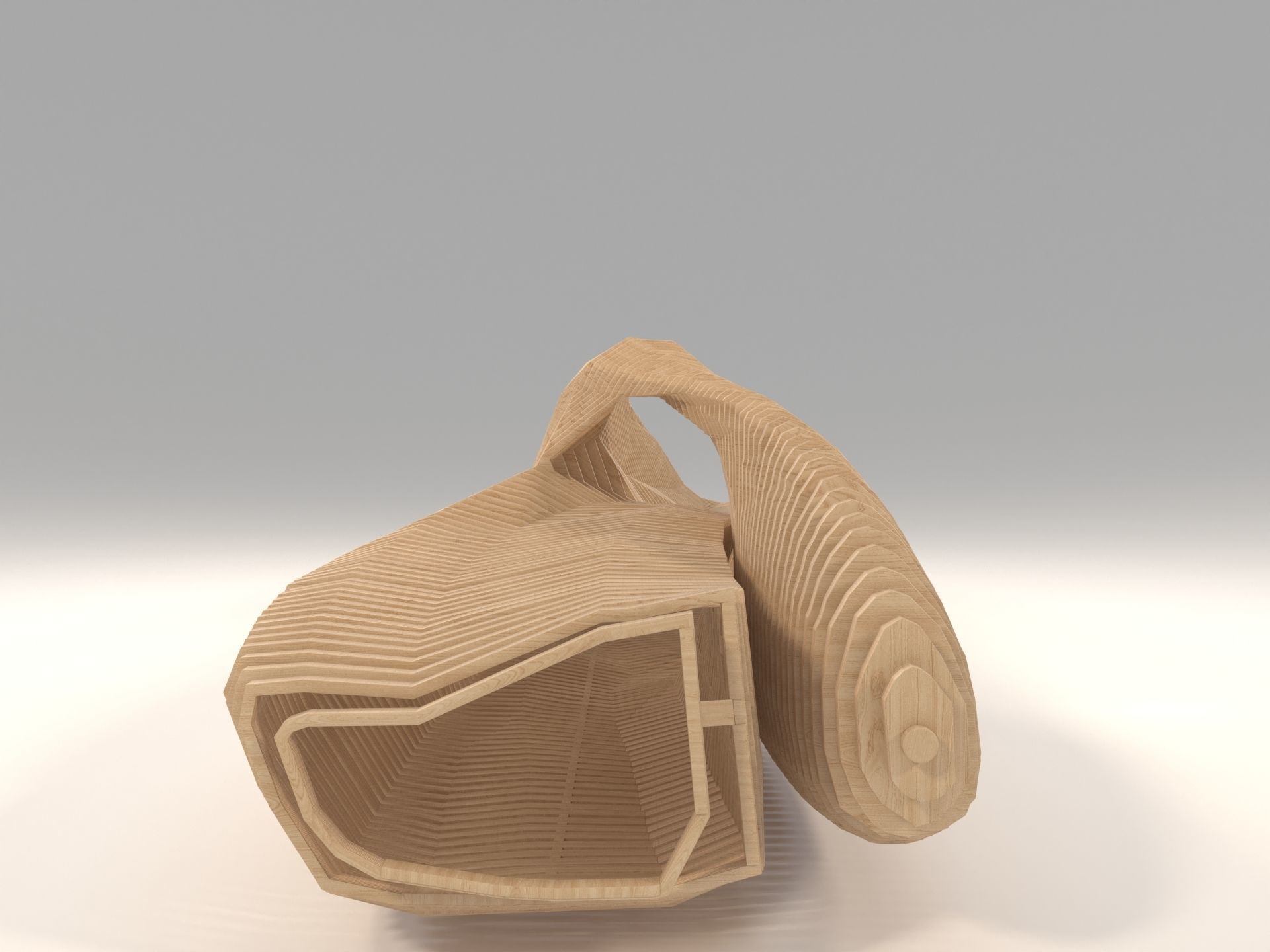 Parametric Bench  Snake Vertebrae 3D model_5