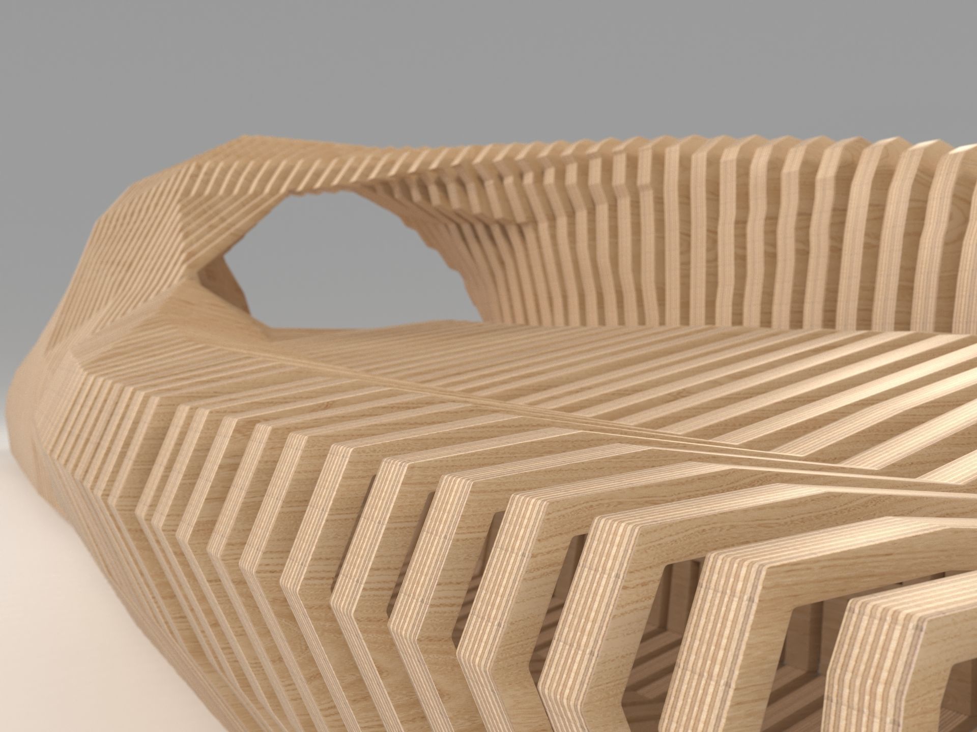 Parametric Bench  Snake Vertebrae 3D model_6