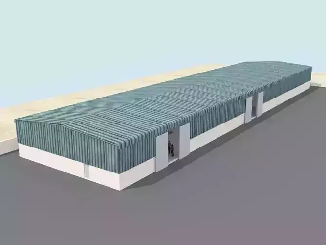 Warehouse industrial building with roof