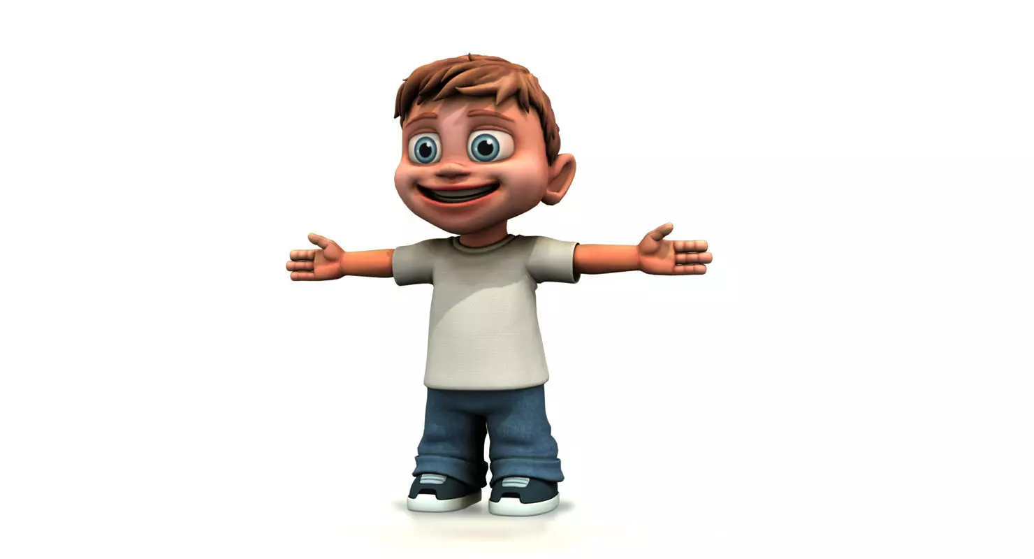 cute boy cartoon 3d model 3D model