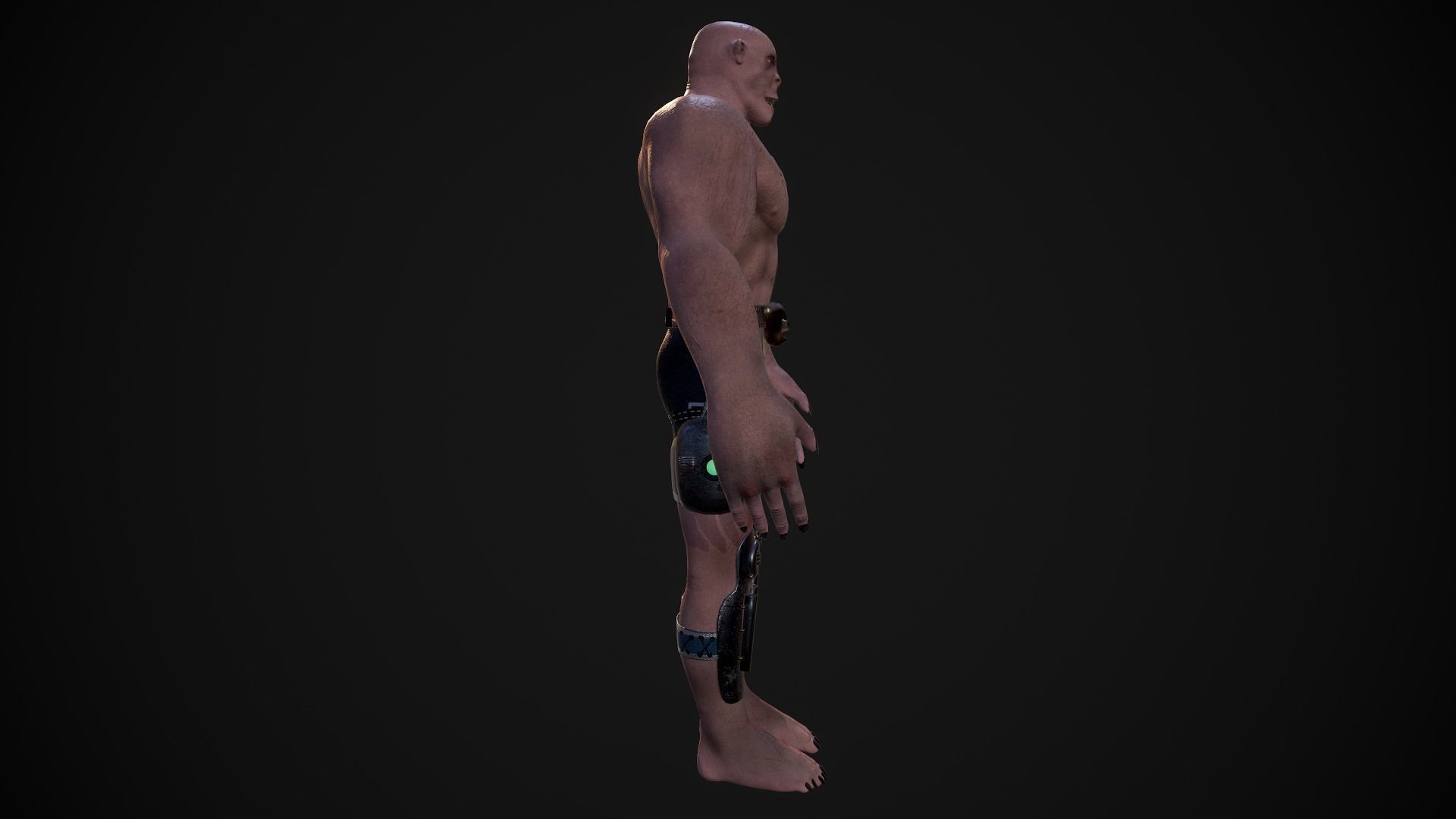 Judging man shorts Low-poly 3D model_14