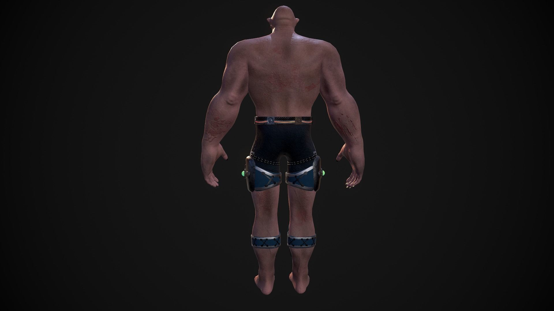Judging man shorts Low-poly 3D model_16
