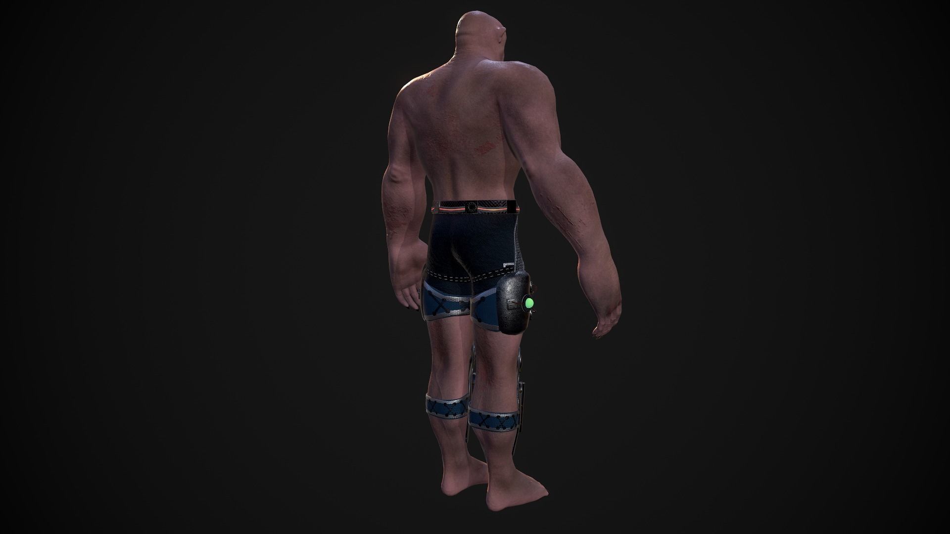 Judging man shorts Low-poly 3D model_15