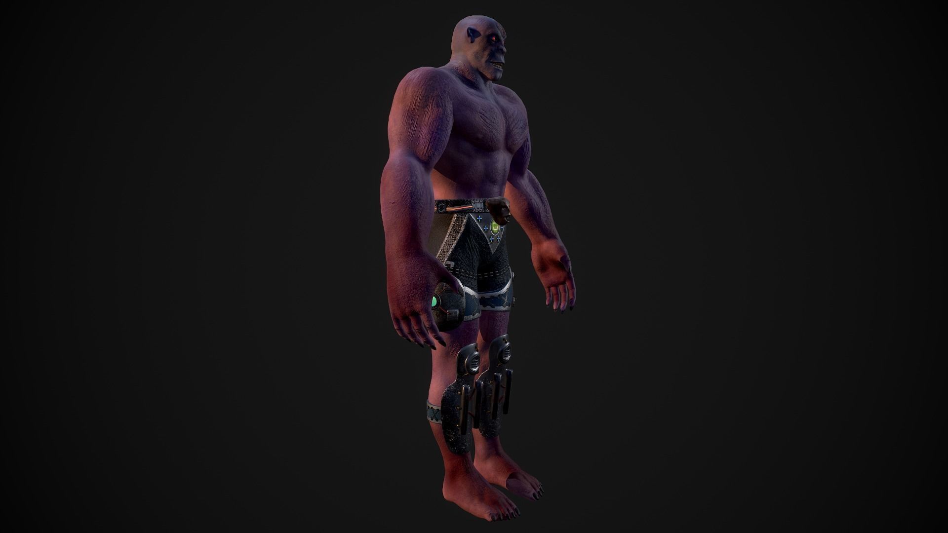 Judging man shorts Low-poly 3D model_2