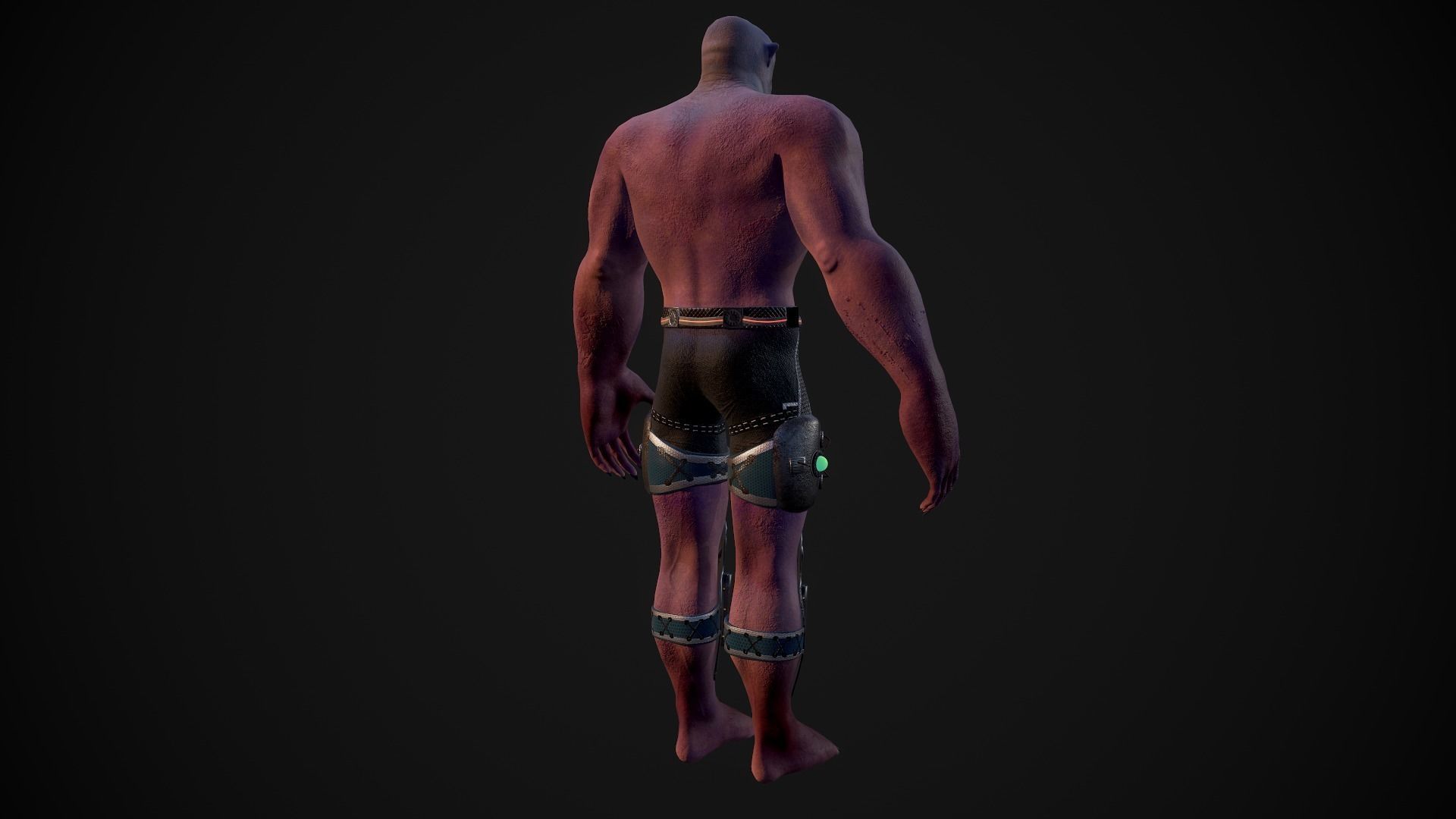 Judging man shorts Low-poly 3D model_4