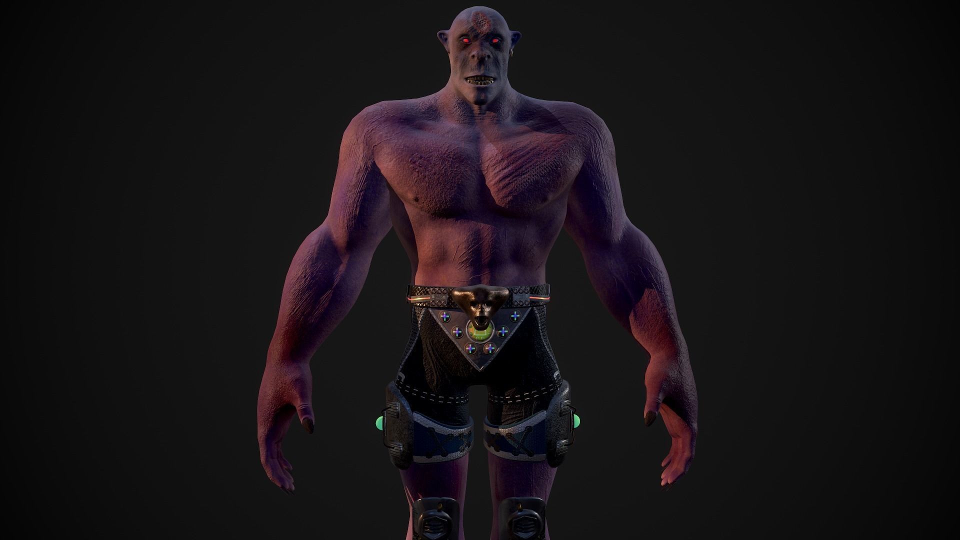 Judging man shorts Low-poly 3D model_11