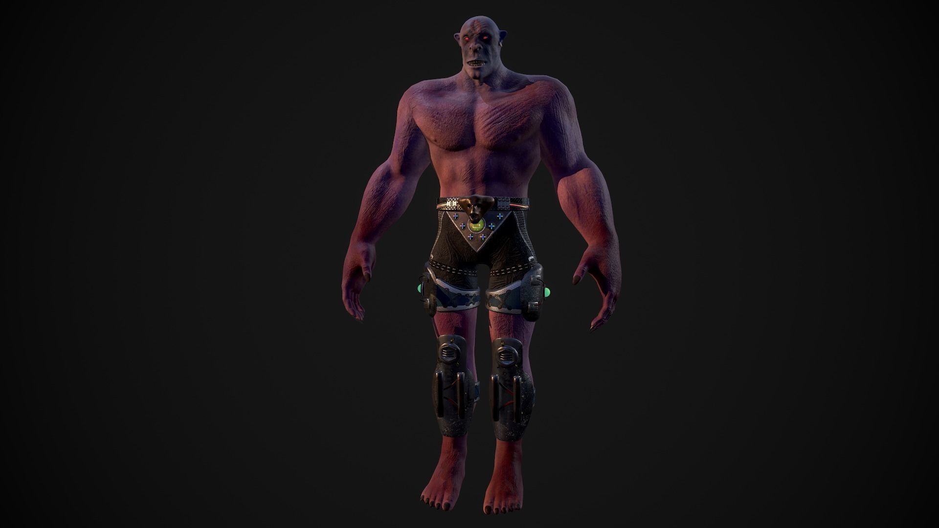 Judging man shorts Low-poly 3D model_9