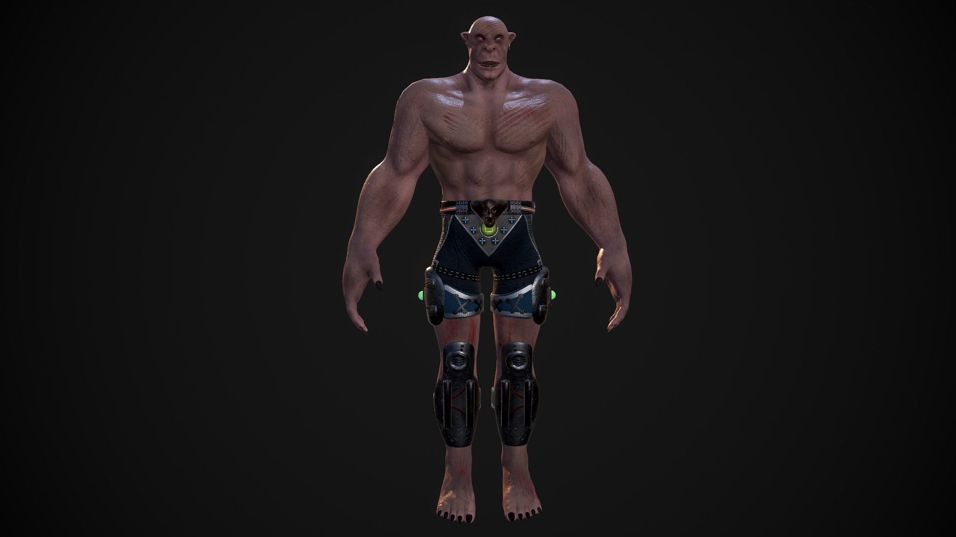 Judging man shorts Low-poly 3D model_12