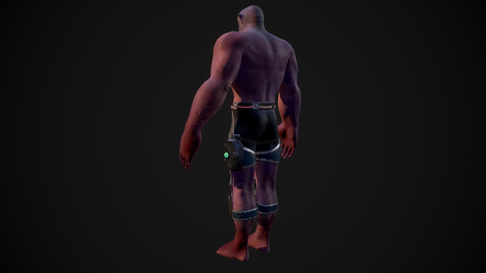 Judging man shorts Low-poly 3D model_6