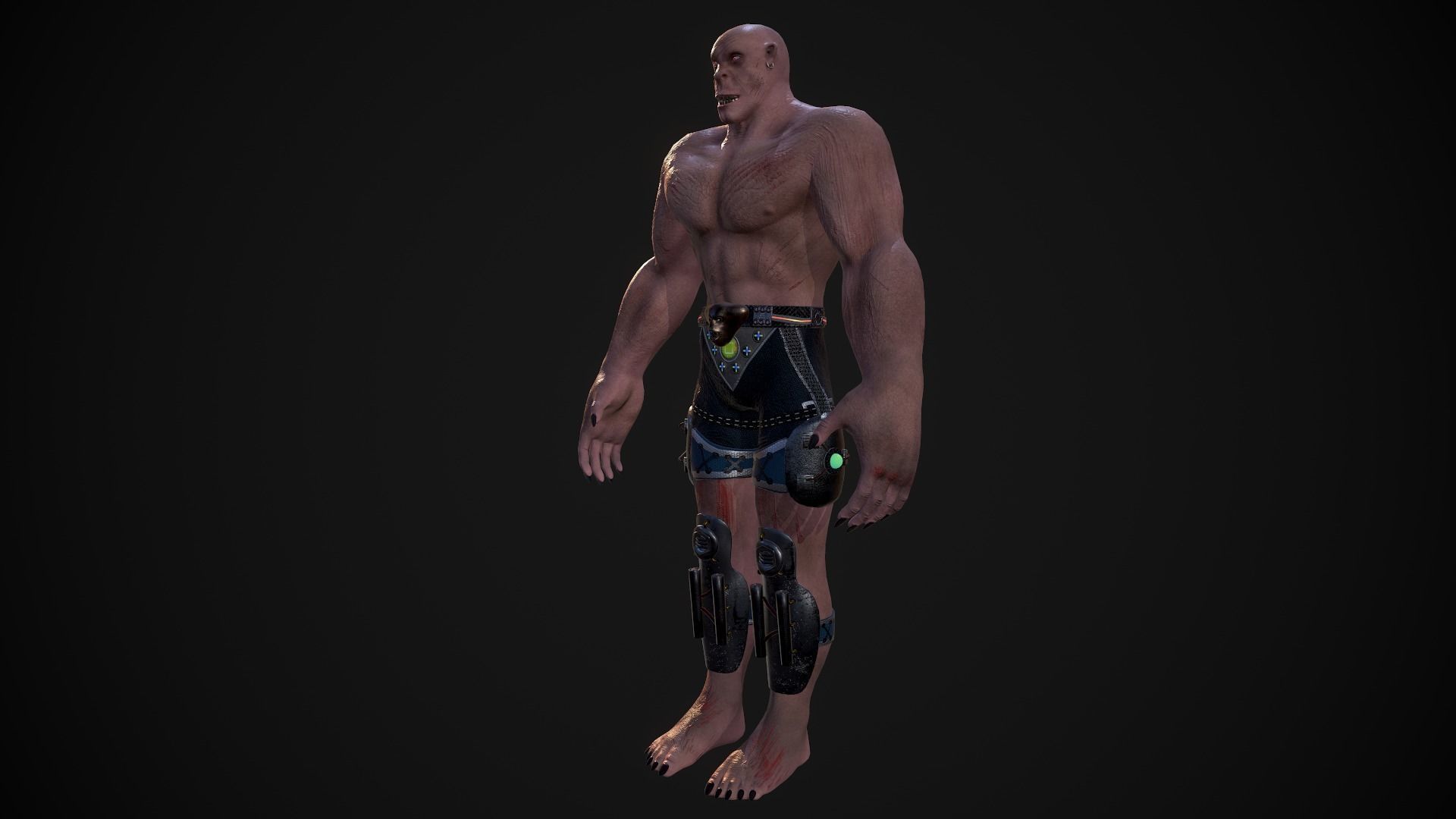 Judging man shorts Low-poly 3D model_19