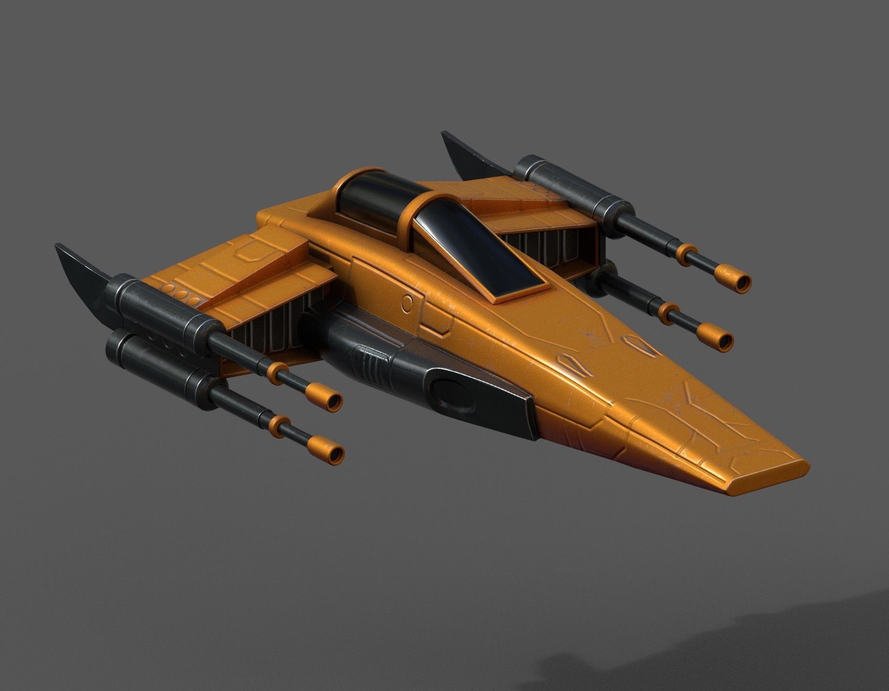 Spaceship starship futuristic spacecraft space scifi military  Low-poly 3D model_3