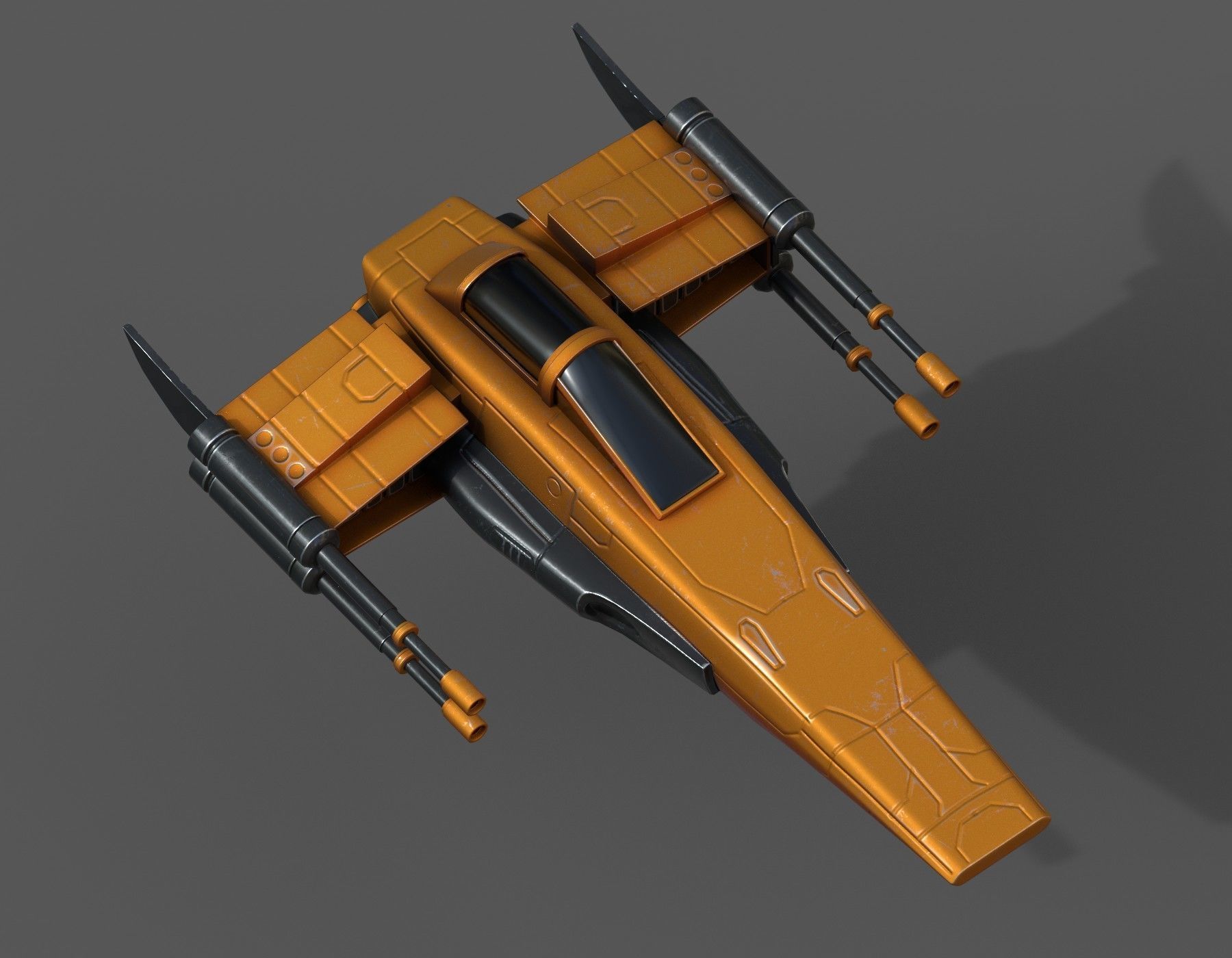 Spaceship starship futuristic spacecraft space scifi military  Low-poly 3D model_6