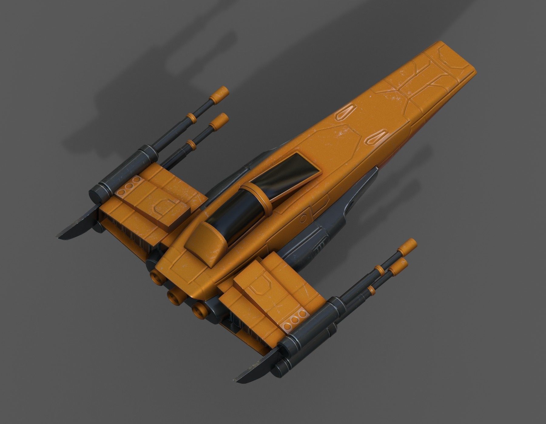 Spaceship starship futuristic spacecraft space scifi military  Low-poly 3D model_7