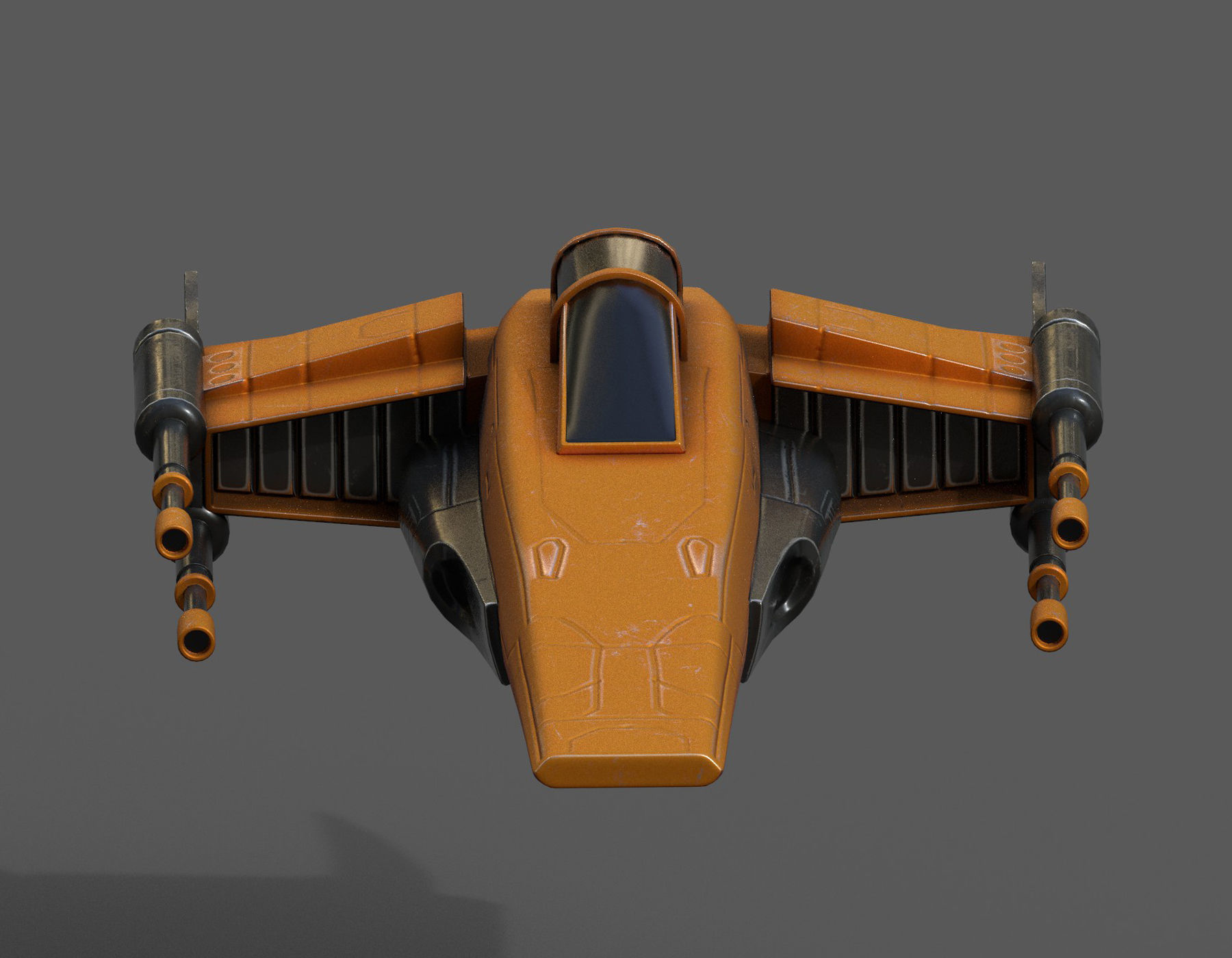 Spaceship starship futuristic spacecraft space scifi military  Low-poly 3D model_5