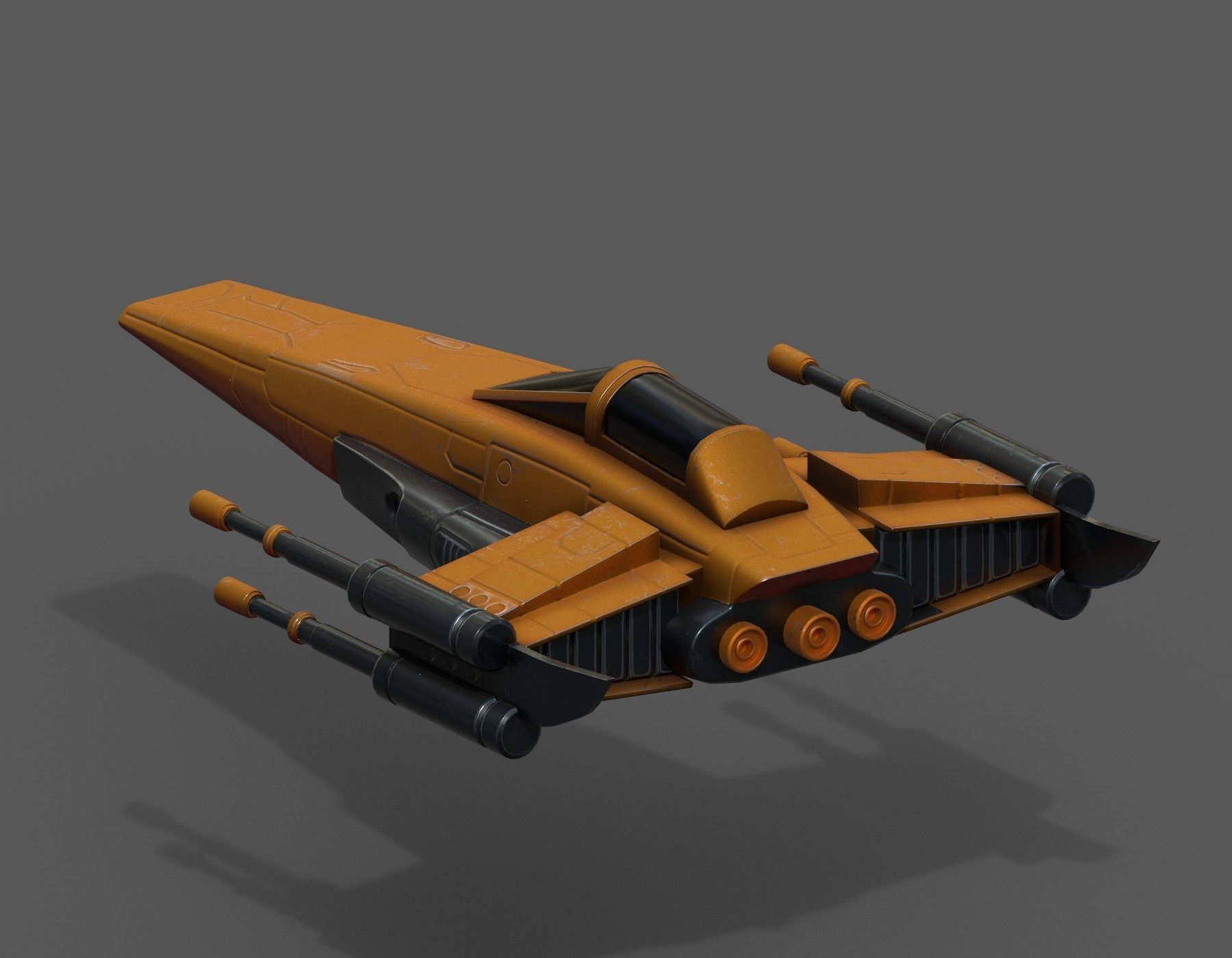 Spaceship starship futuristic spacecraft space scifi military  Low-poly 3D model_2