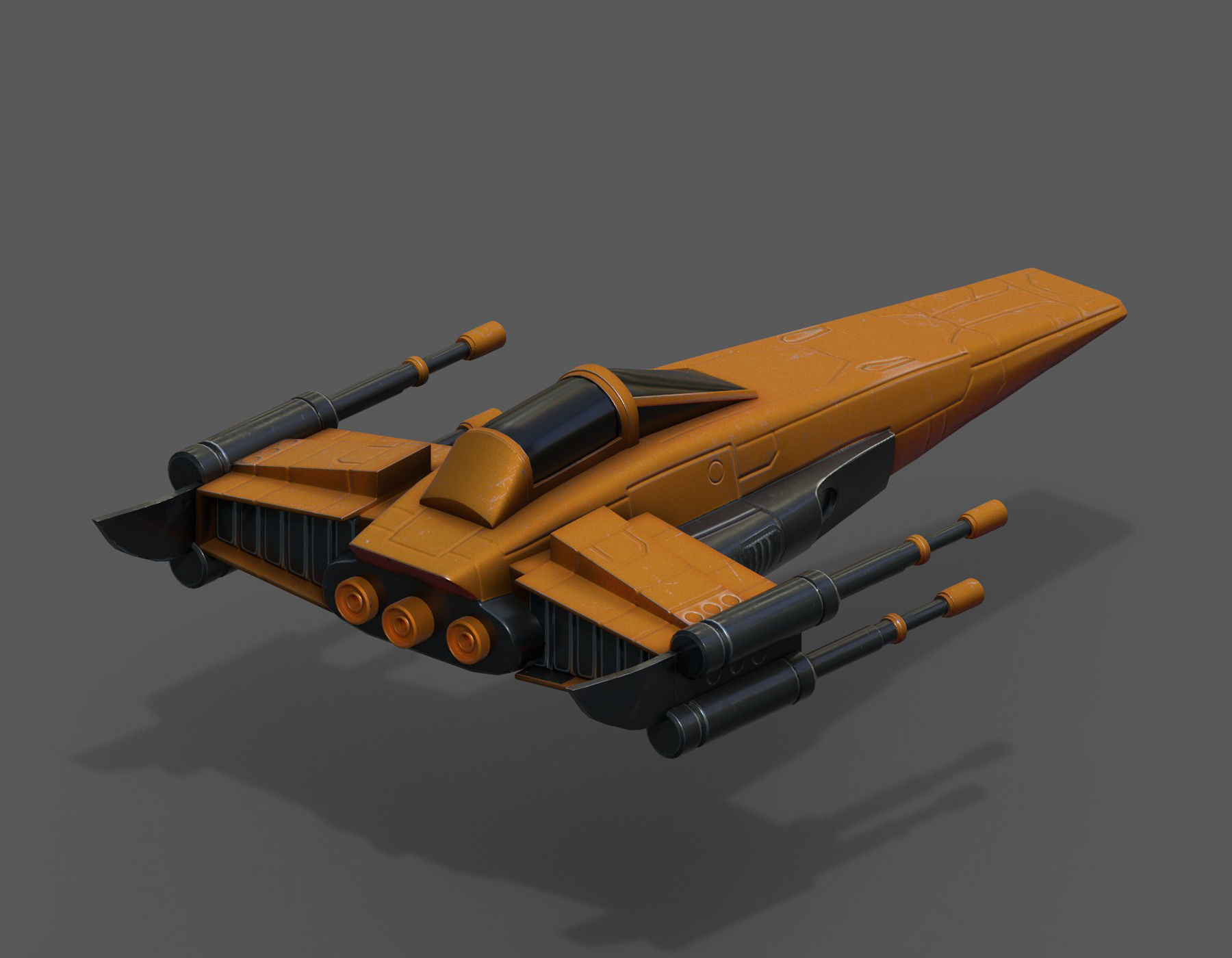 Spaceship starship futuristic spacecraft space scifi military  Low-poly 3D model_1