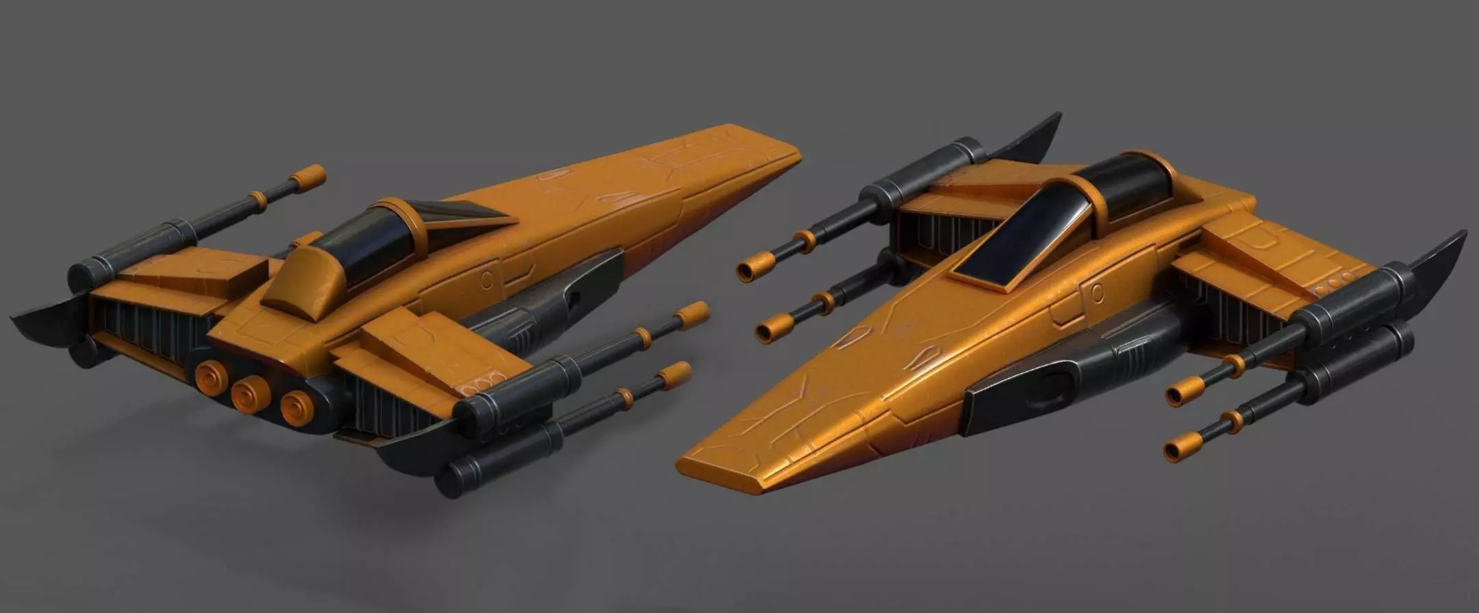 Spaceship starship futuristic spacecraft space scifi military  Low-poly 3D model_0