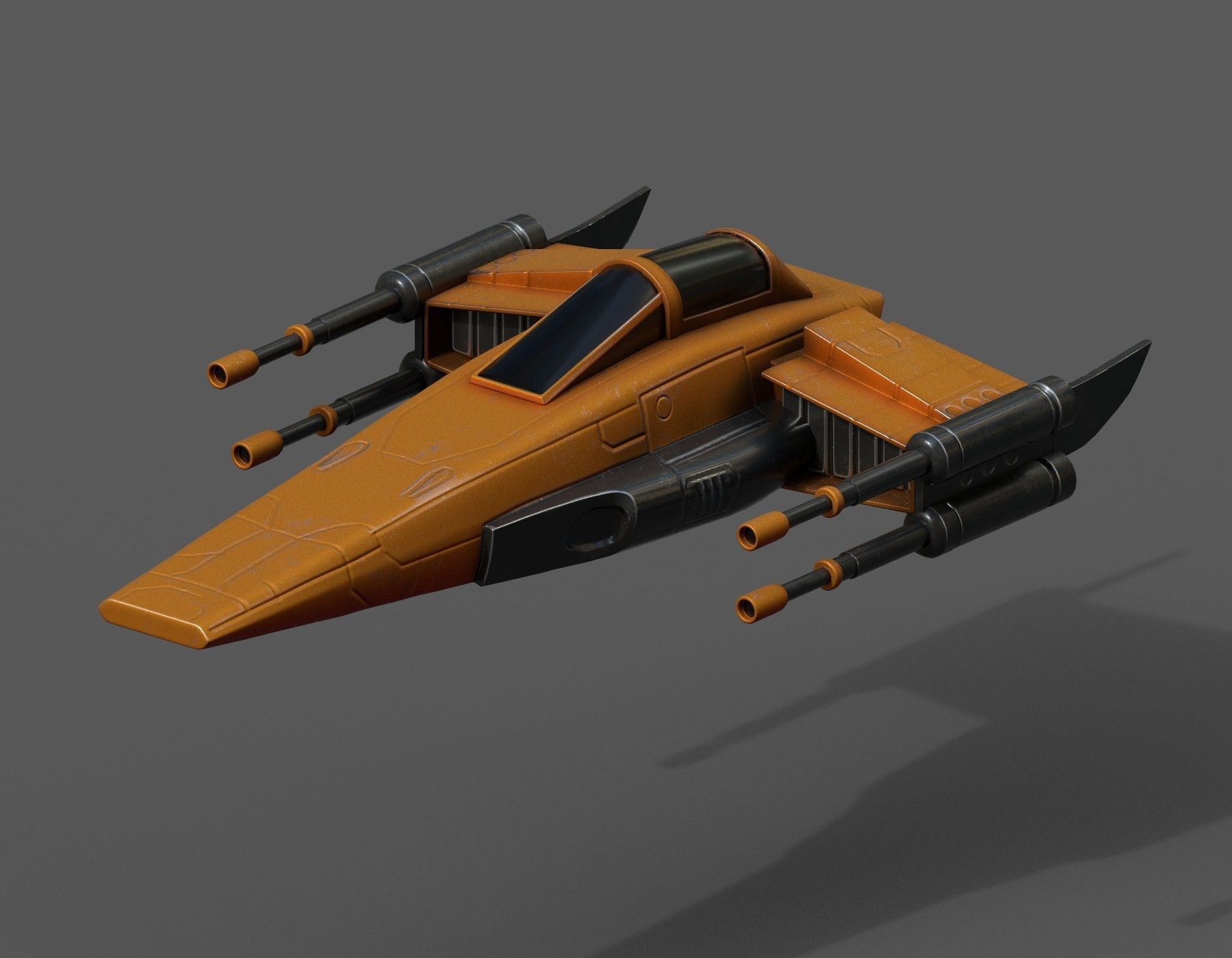 Spaceship starship futuristic spacecraft space scifi military  Low-poly 3D model_4