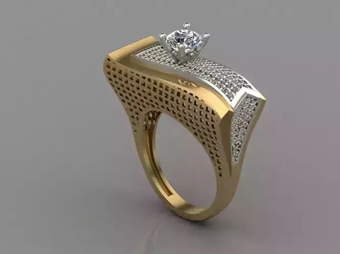 GC GOLD T136- Diamond solitarie gold ring 