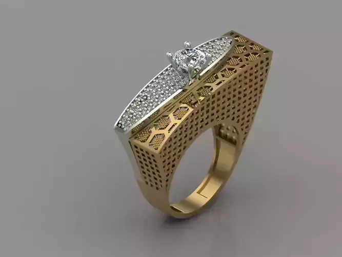GC GOLD T137- Diamond solitarie gold ring 