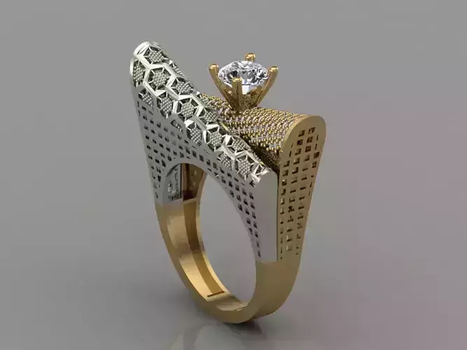 GC GOLD T138- Diamond solitarie gold ring 