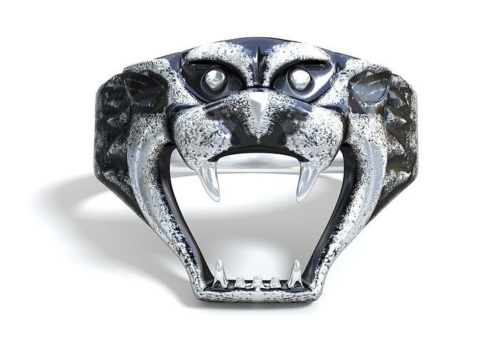 Silver Tiger Ring 3D model