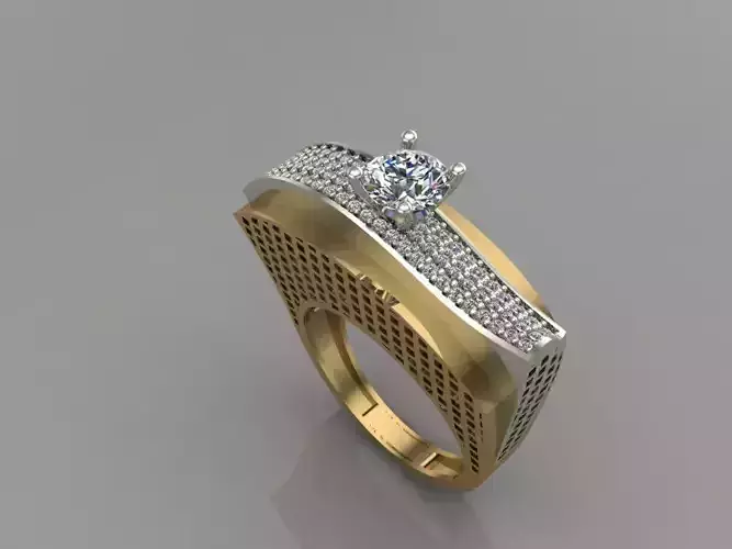 GC GOLD T140- Diamond solitarie gold ring 