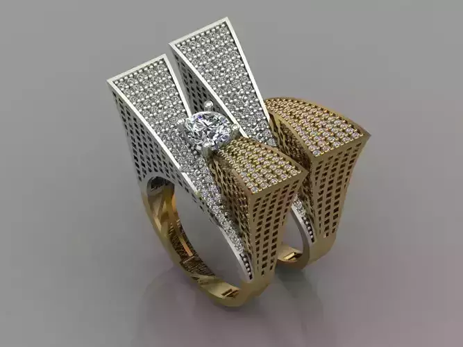 GC GOLD T141- Diamond solitarie gold ring 