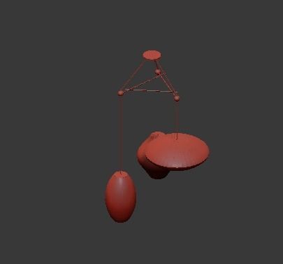 triple bubble lamp fixture 3D model_3