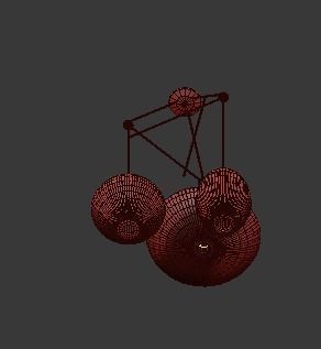 triple bubble lamp fixture 3D model_2