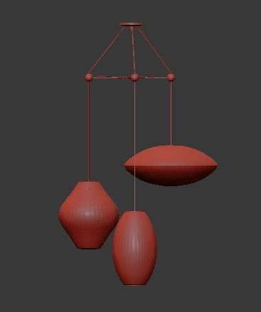 triple bubble lamp fixture 3D model_11