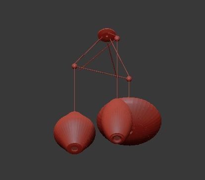 triple bubble lamp fixture 3D model_1