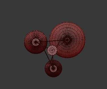 triple bubble lamp fixture 3D model_9