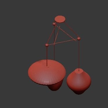triple bubble lamp fixture 3D model_6