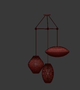 triple bubble lamp fixture 3D model_5