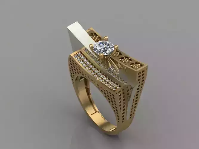 GC GOLD T143- Diamond solitarie gold ring 