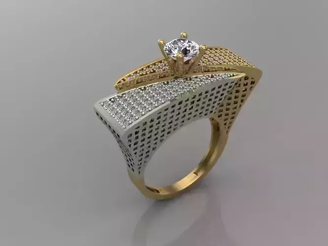 GC GOLD T144- Diamond solitarie gold ring 