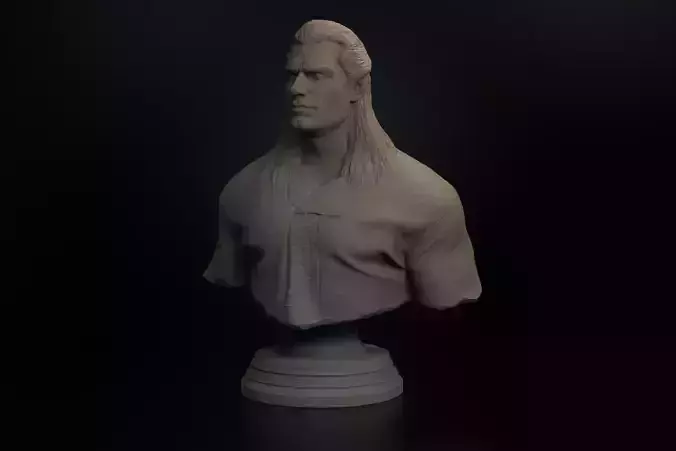 The Witcher Bust 3D print model