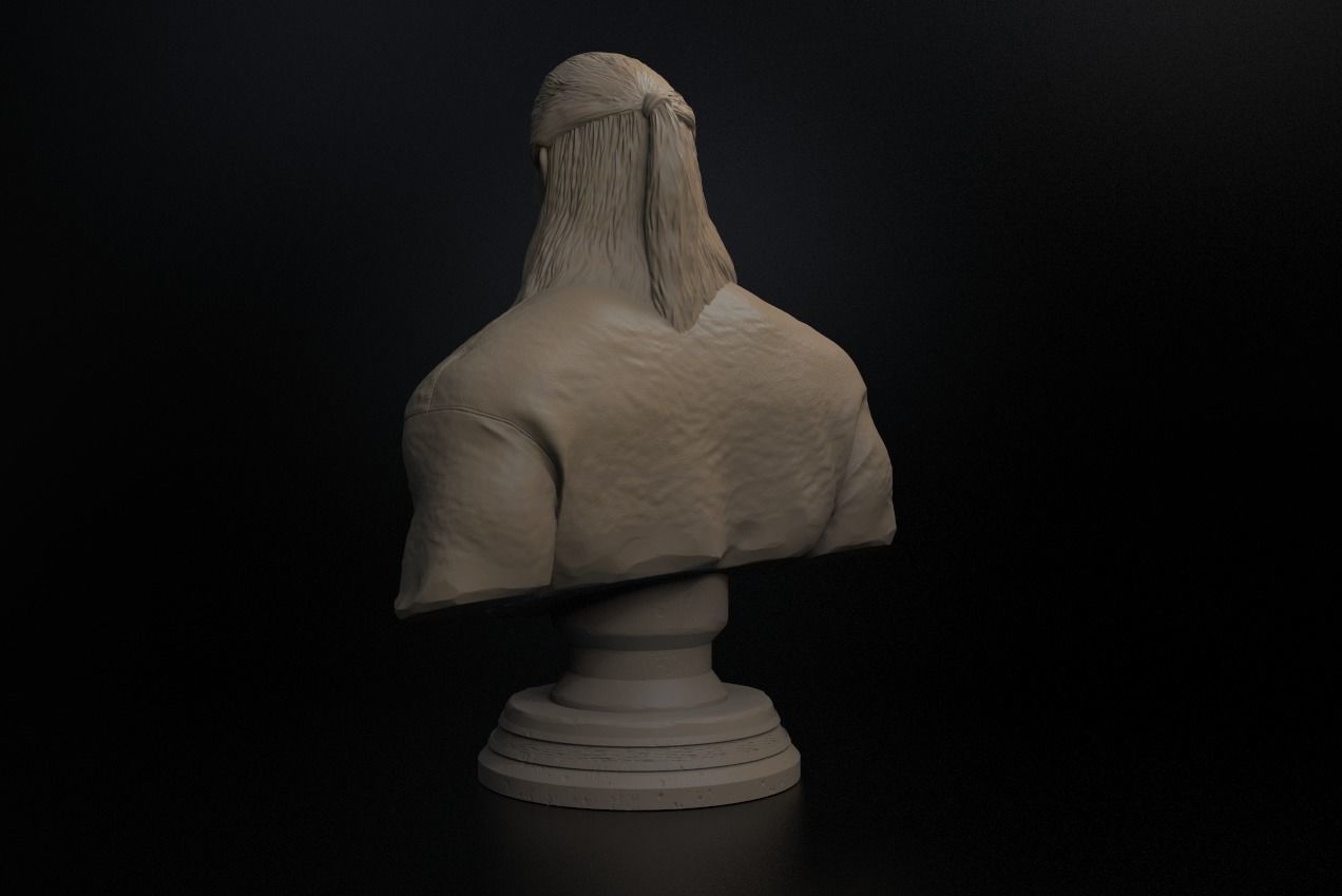 The Witcher Bust 3D print model_6