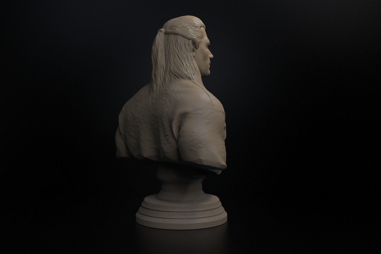 The Witcher Bust 3D print model_5