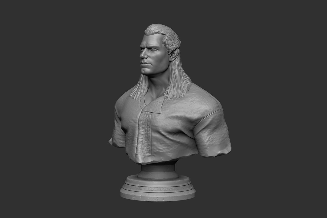 The Witcher Bust 3D print model_8