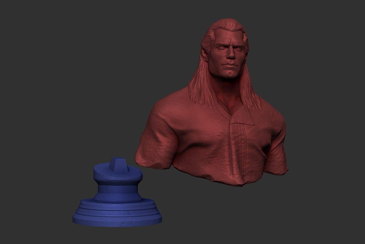 The Witcher Bust 3D print model_1