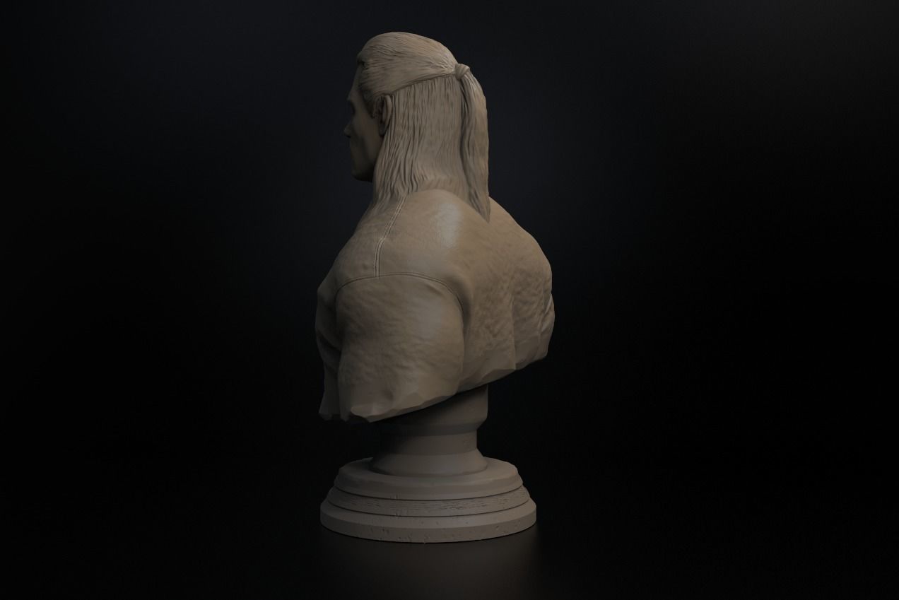 The Witcher Bust 3D print model_7