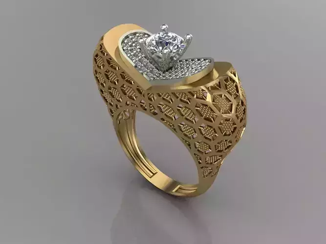 GC GOLD T145- Diamond solitarie gold ring 