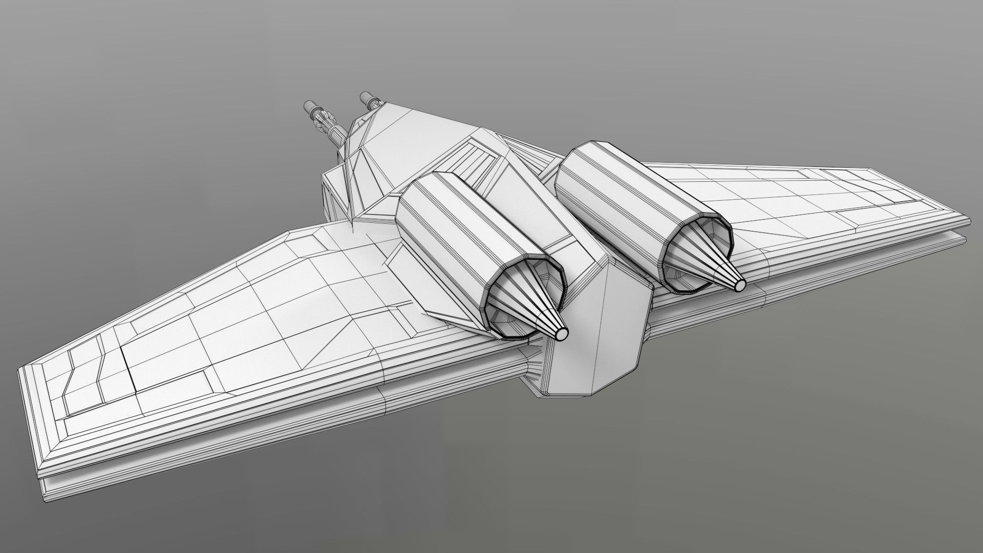 Small Space Fighter Free 3D model_6