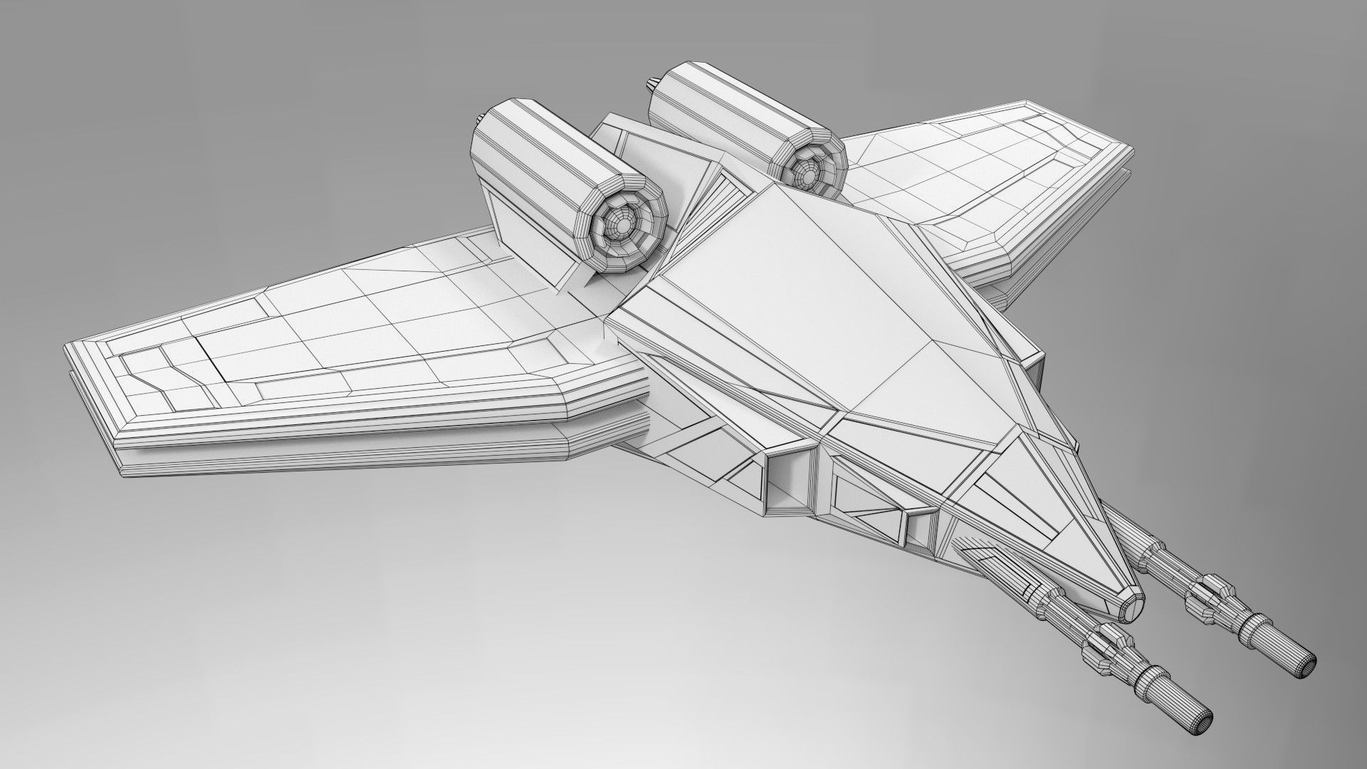 Small Space Fighter Free 3D model_5