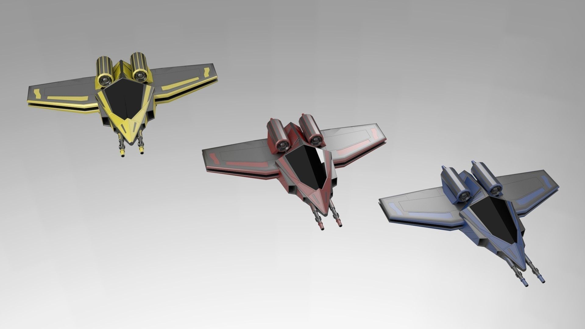 Small Space Fighter Free 3D model_7